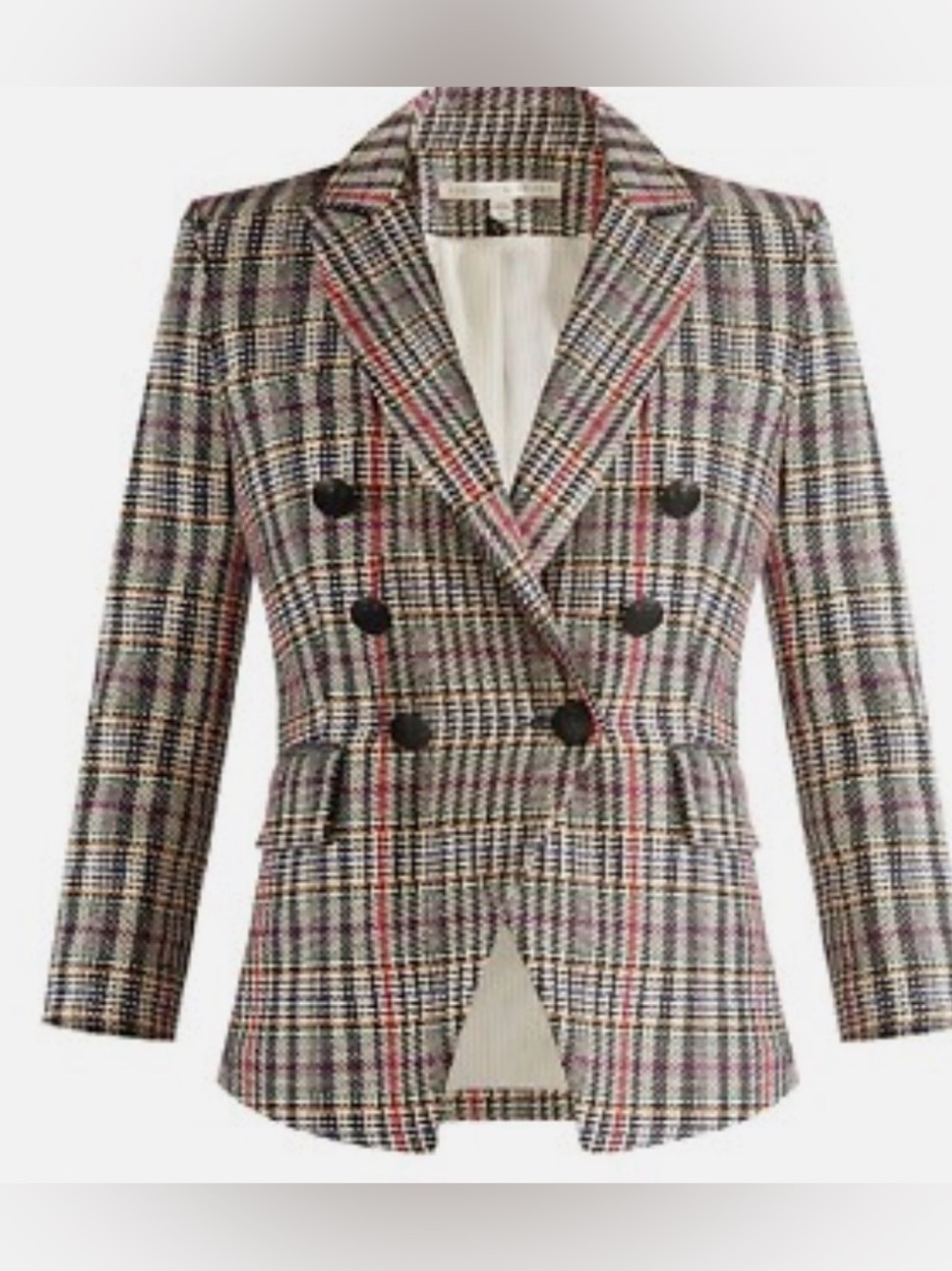 Veronica Beard Miller Dickey Plaid DB Blazer Zip-In | Size 6 | Size M